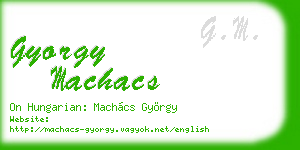 gyorgy machacs business card