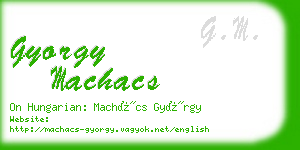 gyorgy machacs business card